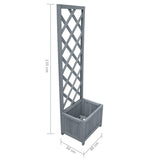Trellis Planter 40x30x135 cm Solid Firwood - Top-Down View