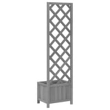 Planter with Trellis 40x30x135 cm Solid Wood Fir - Rear View