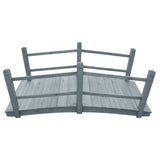 Garden Bridge Grey 140x60x56 cm Solid Firwood - Front View