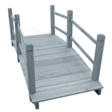 Garden Bridge Grey 140x60x56 cm Solid Firwood - Side View