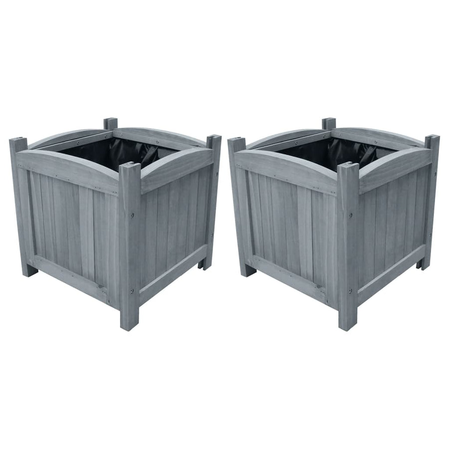 Garden Raised Beds 2 pcs 30x30x30 cm Solid Firwood