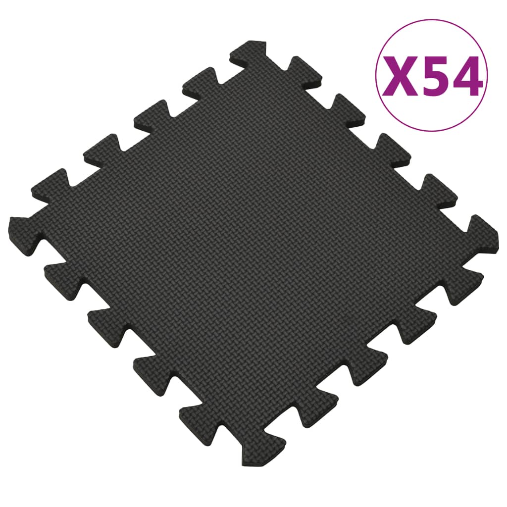 Floor Mats 54 pcs 4.86 m? EVA Foam Black