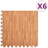 Floor Mats 6 pcs Wood Grain 2.16 m? EVA Foam