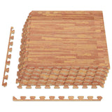 Floor Mats 6 pcs Wood Grain 2.16 m? EVA Foam - Front View