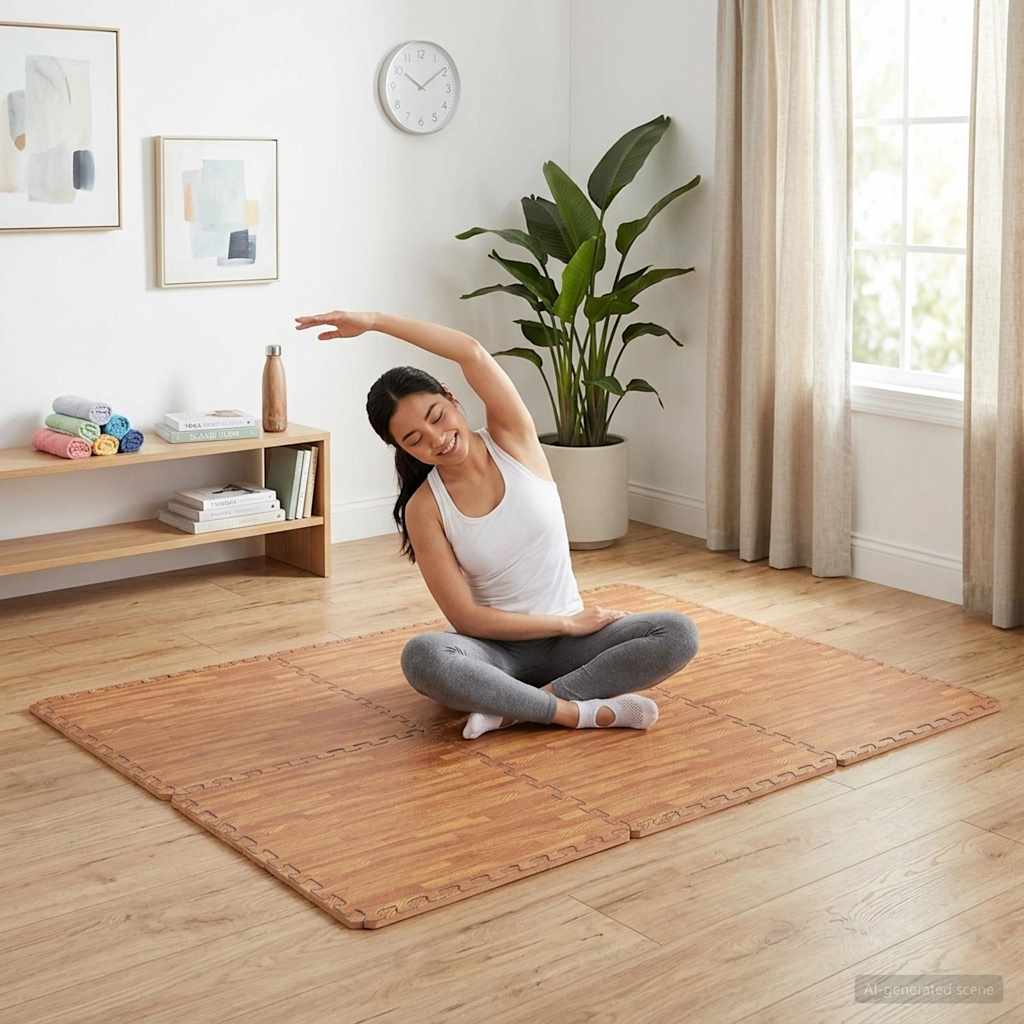 Floor Mats 6 pcs Wood Grain 2.16 m? EVA Foam