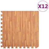 Floor Mats 12 pcs Wood Grain 4.32 m? EVA Foam