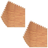 Floor Mats 12 pcs Wood Grain 4.32 m² EVA Foam - 45-Degree Angle