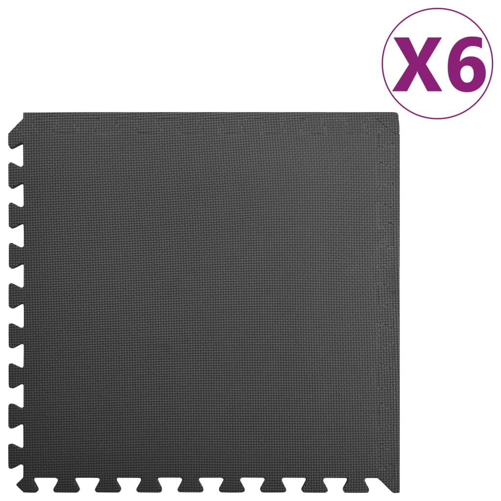 Floor Mats 6 pcs 2.16 m? EVA Foam Black
