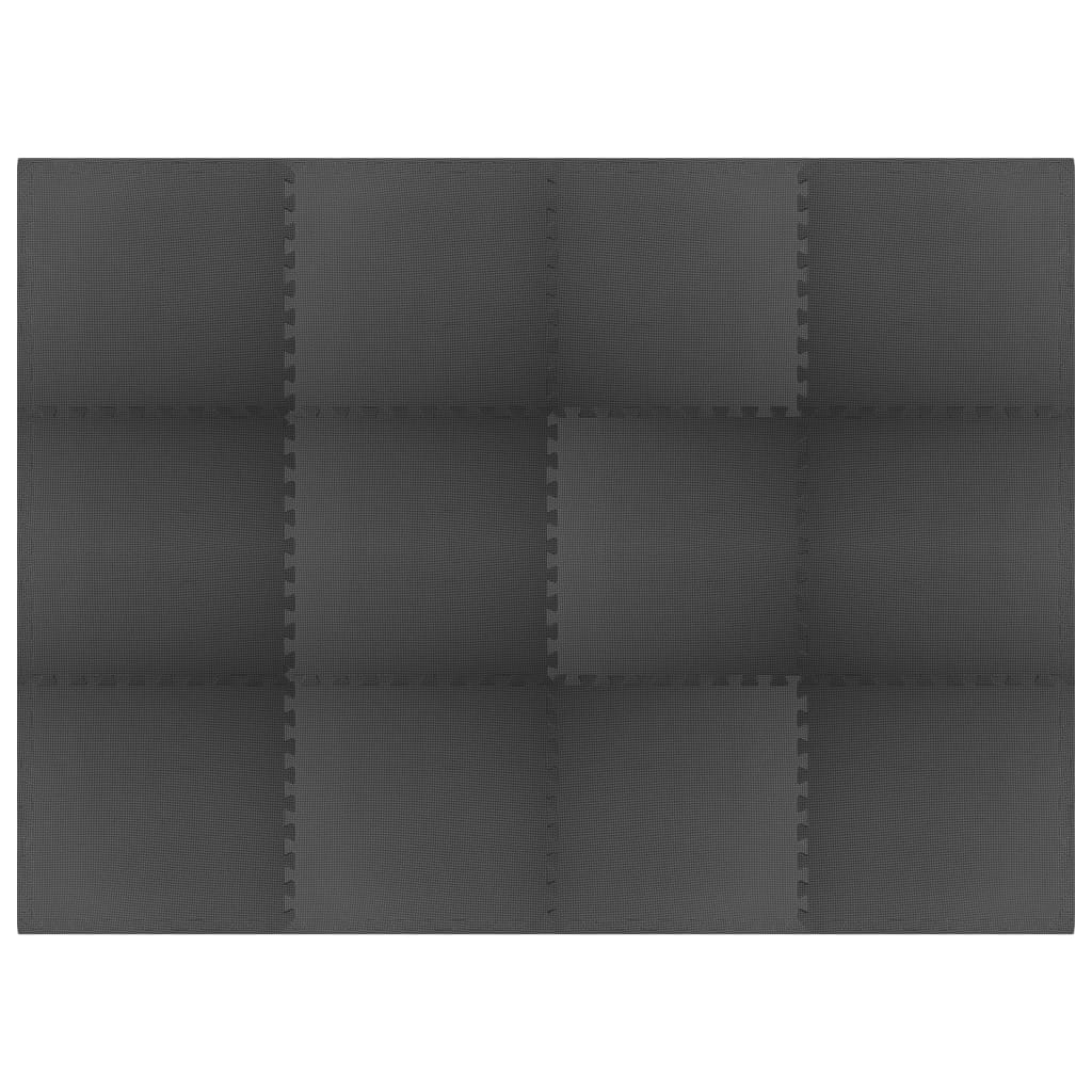 Floor Mats 12 pcs 4.32 m? EVA Foam Black