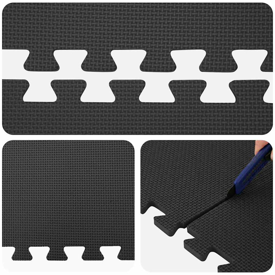 Floor Mats 12 pcs 4.32 m? EVA Foam Black