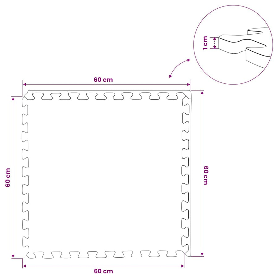 Floor Mats 12 pcs 4.32 m? EVA Foam Black