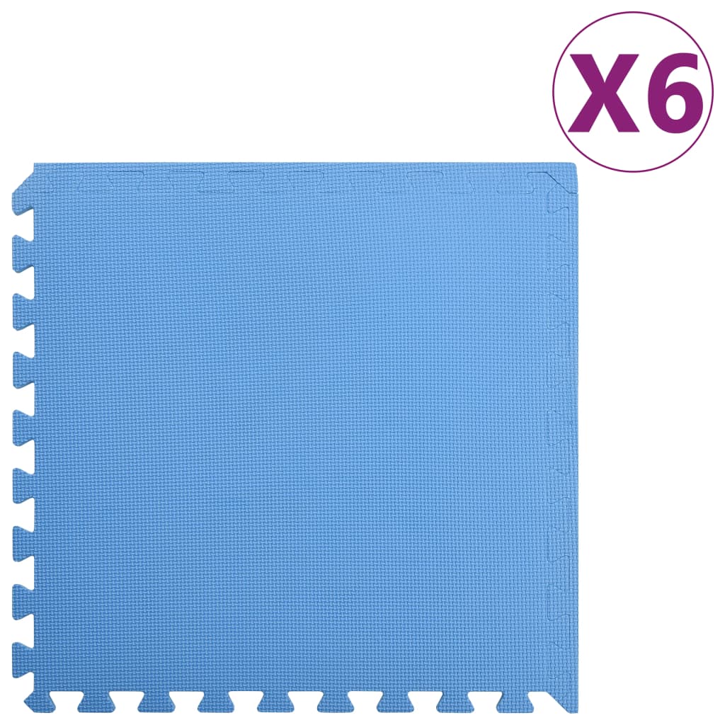 Floor Mats 6 pcs 2.16 m? EVA Foam Blue