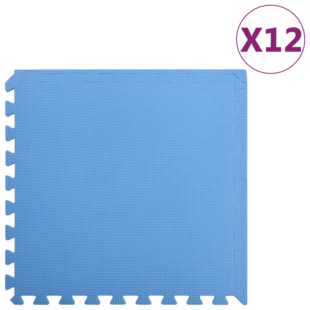 Floor Mats 12 pcs 4.32 m? EVA Foam Blue