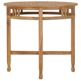 3 Piece Garden Dining Set Solid Teak Wood - Top-Down View