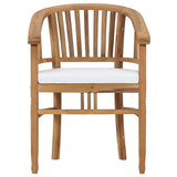 3 Piece Garden Dining Set with Cushions Solid Teak Wood