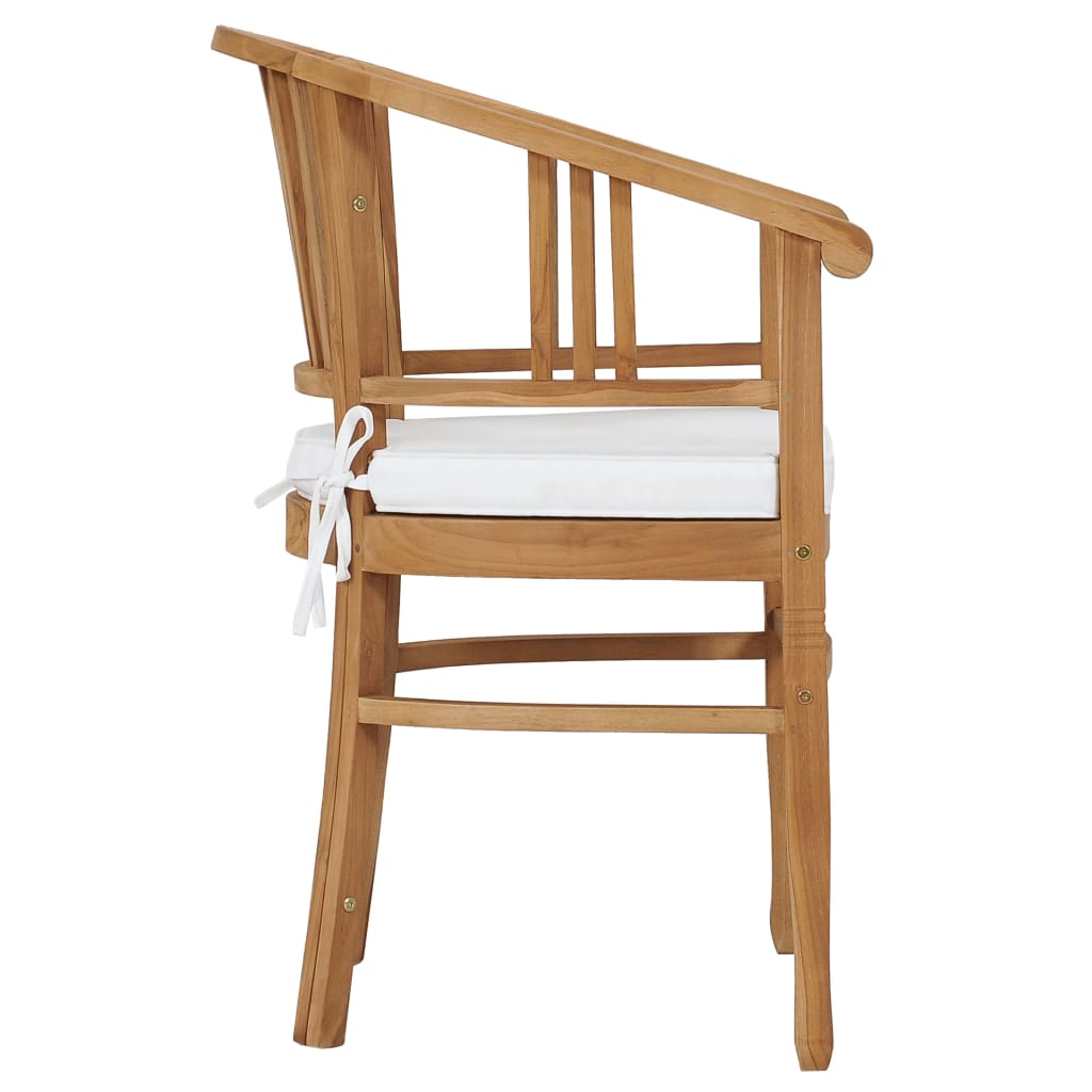 3 Piece Garden Dining Set with Cushions Solid Teak Wood