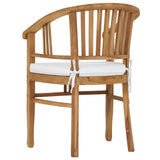 3 Piece Garden Dining Set with Cushions Solid Teak Wood - Extra Image