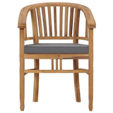 3 Piece Garden Dining Set with Cushions Solid Teak Wood