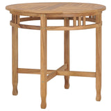 3 Piece Garden Dining Set Solid Teak Wood - Front View