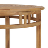 3 Piece Garden Dining Set Solid Teak Wood - Rear View