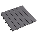 Decking Tiles 20 pcs Grey Wash 30x30 cm Solid Acacia Wood - Front View