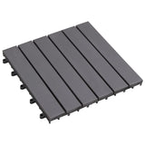 Decking Tiles 20 pcs Grey Wash 30x30 cm Solid Acacia Wood - Side View