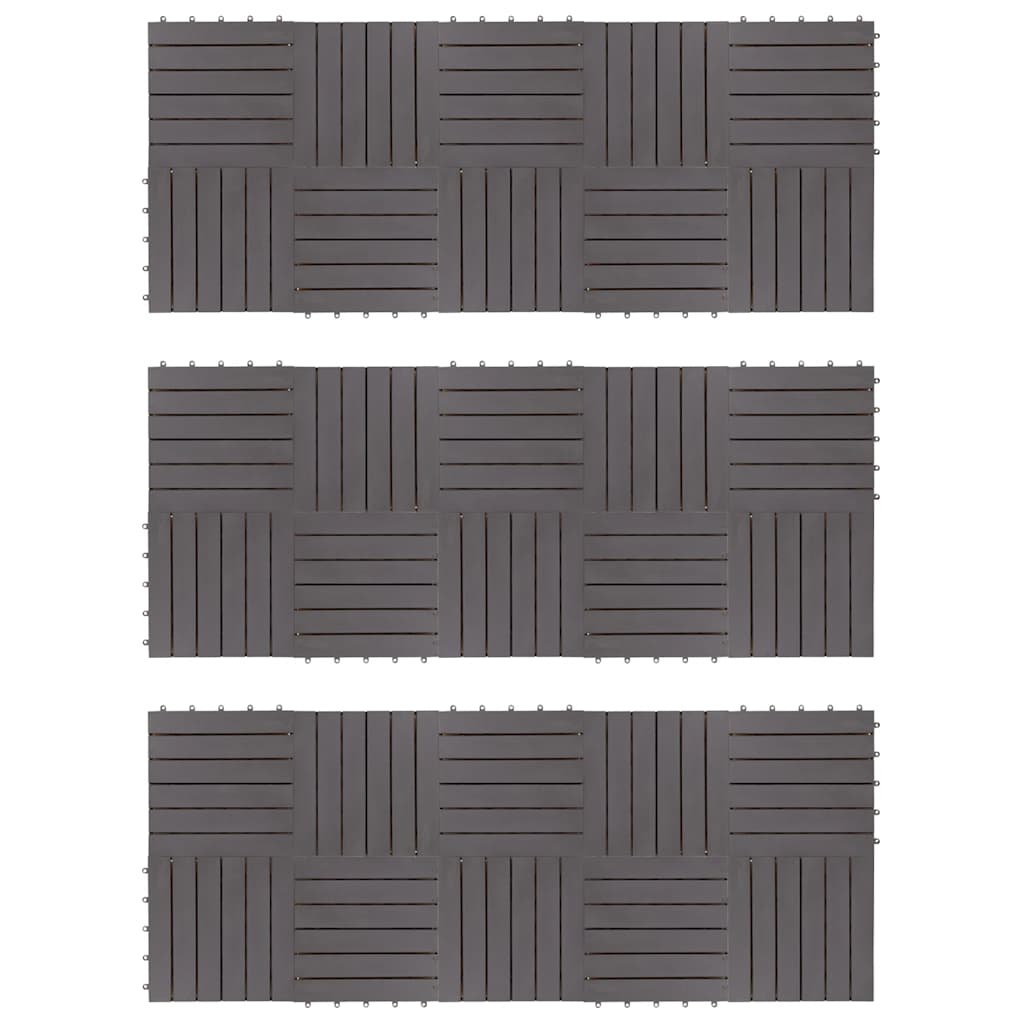 Decking Tiles 30 pcs Grey Wash 30x30 cm Solid Acacia Wood