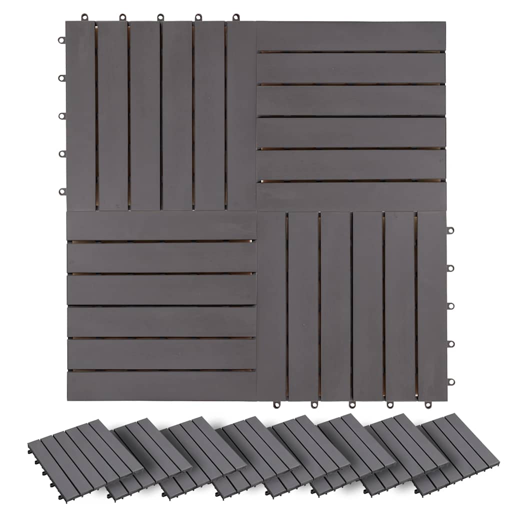 Decking Tiles 30 pcs Grey Wash 30x30 cm Solid Acacia Wood
