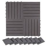 Decking Tiles 30 pcs Grey Wash 30x30 cm Solid Acacia Wood - Front View