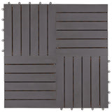 Decking Tiles 30 pcs Grey Wash 30x30 cm Solid Acacia Wood - Top-Down View