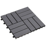 Decking Tiles 20 pcs Grey Wash 30x30 cm Solid Acacia Wood - Side View