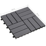 Decking Tiles 20 pcs Grey Wash 30x30 cm Solid Acacia Wood - Close-Up Angle