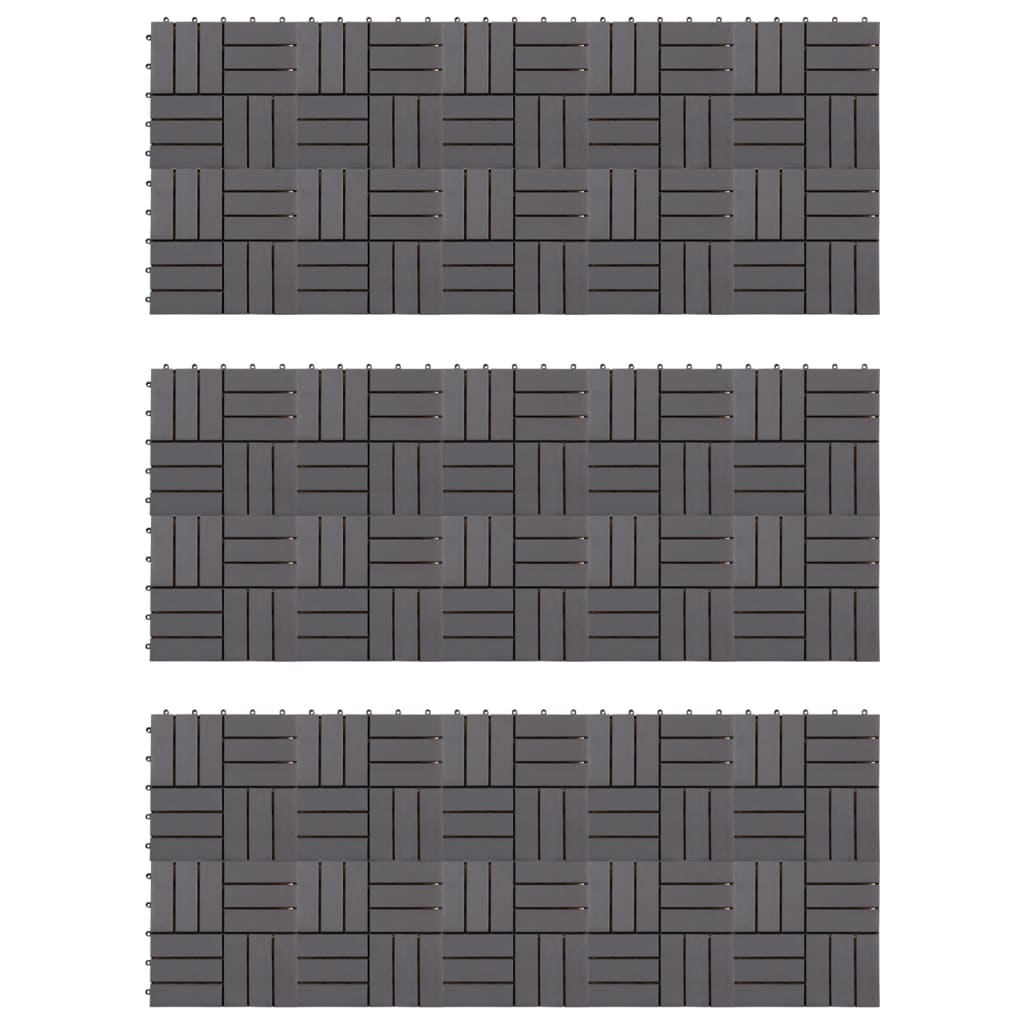 Decking Tiles 30 pcs Grey Wash 30x30 cm Solid Acacia Wood