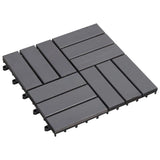 Decking Tiles 30 pcs Grey Wash 30x30 cm Solid Acacia Wood - Front View