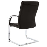 Cantilever Office Chair Black Faux Leather - Top-Down View