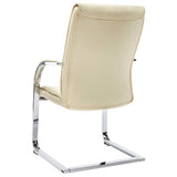 Cantilever Office Chair Cream Faux Leather
