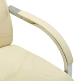 Cantilever Office Chair Cream Faux Leather - 45-Degree Angle