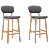 Bar Stools 2 pcs Dark Grey Fabric