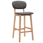 Bar Stools 2 pcs Dark Grey Fabric