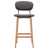Bar Stools 2 pcs Dark Grey Fabric