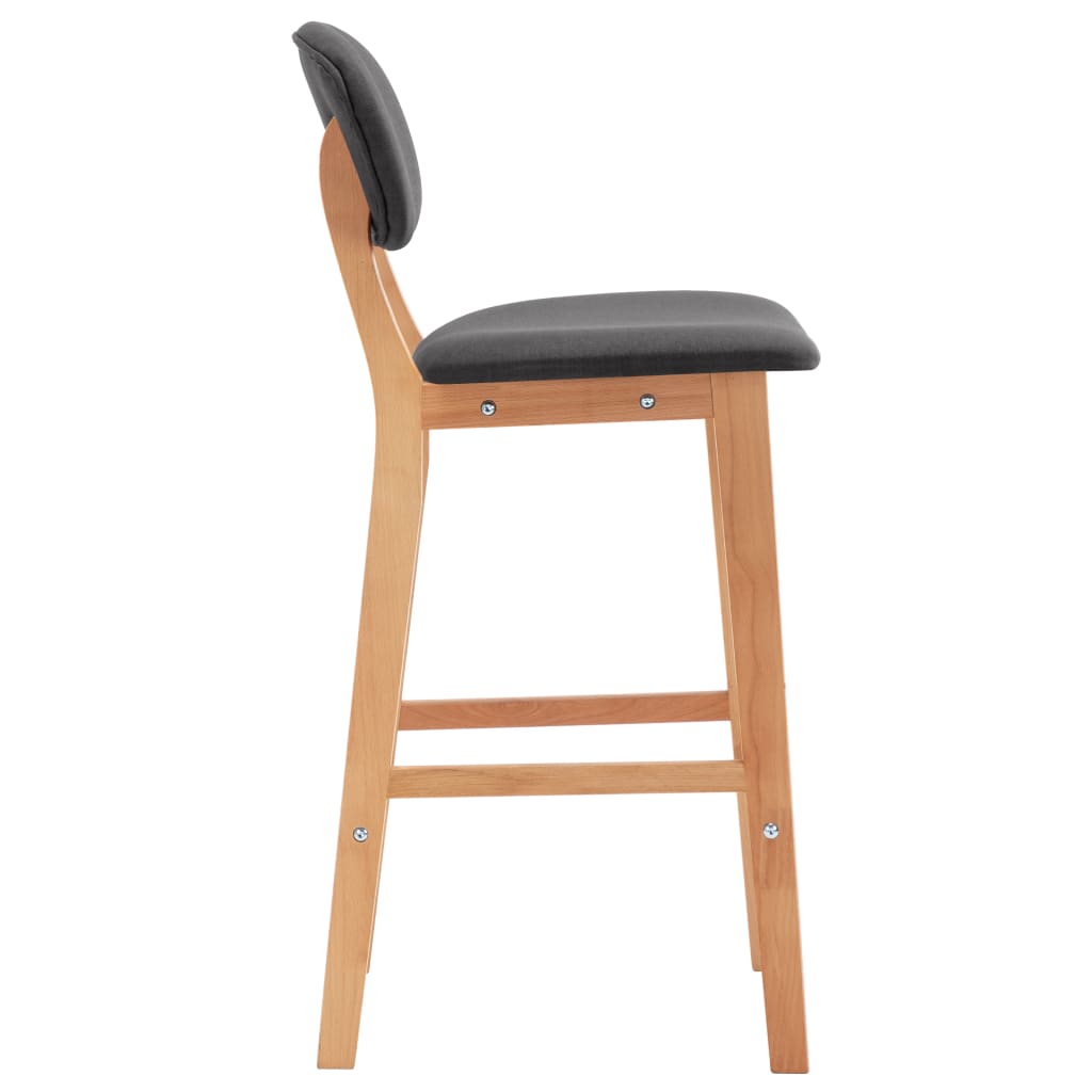 Bar Stools 2 pcs Dark Grey Fabric