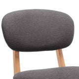 Bar Stools 2 pcs Dark Grey Fabric - Rear View