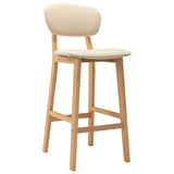 Bar Stools 2 pcs Cream Fabric - Front View