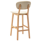 Bar Stools 2 pcs Cream Fabric - 45-Degree Angle