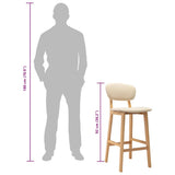Bar Stools 2 pcs Cream Fabric - Extra Image