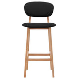 Bar Stools 2 pcs Black Fabric - Side View