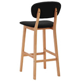 Bar Stools 2 pcs Black Fabric - 45-Degree Angle