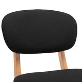 Bar Stools 2 pcs Black Fabric - Rear View