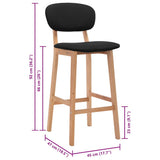 Bar Stools 2 pcs Black Fabric - Low Angle