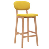 Bar Stools 2 pcs Mustard Yellow Fabric - Front View